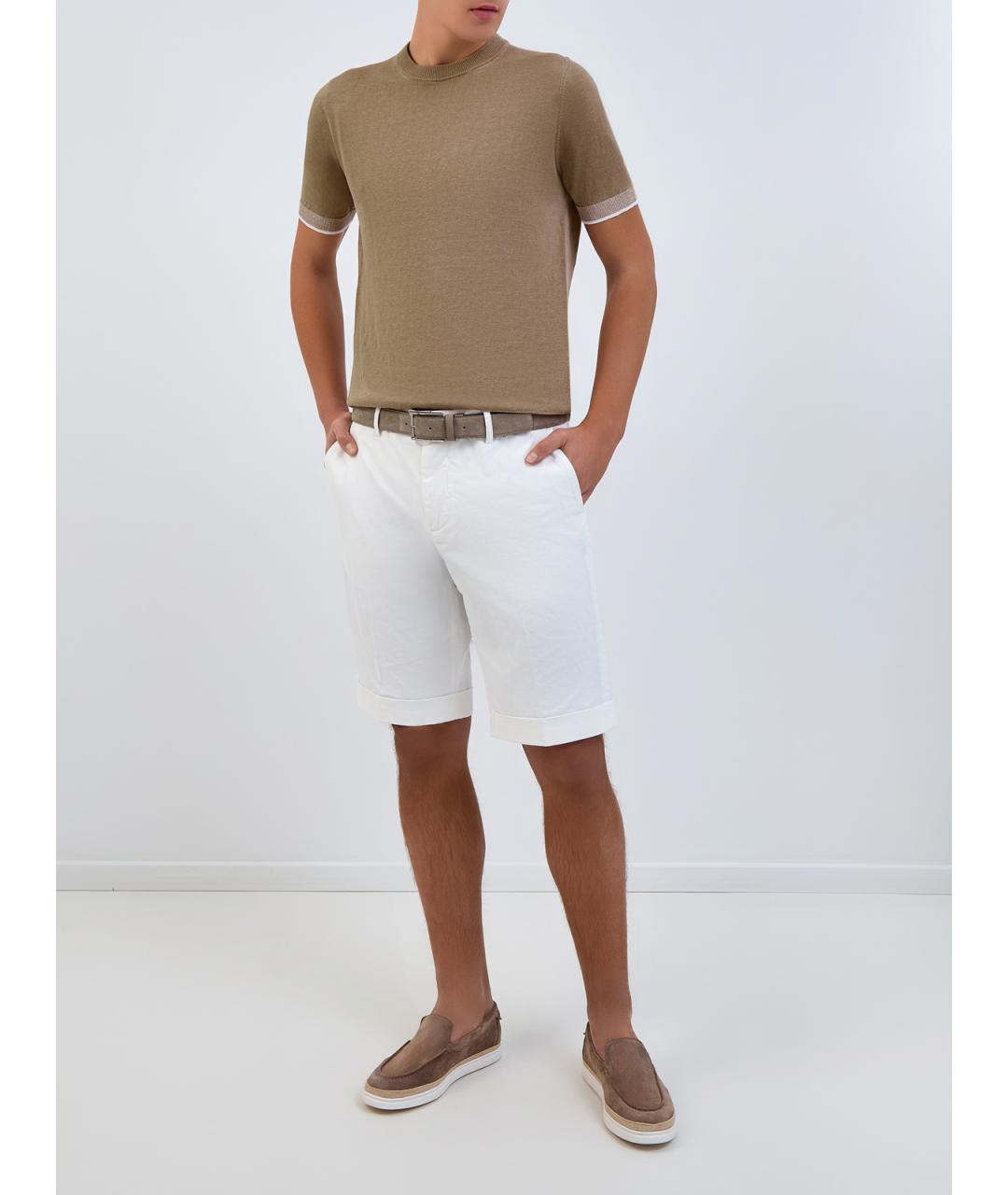 PESERICO Белые хлопковые шорты, фото 2