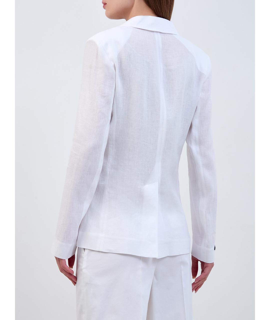 PESERICO Белый льняной жакет/пиджак, фото 4