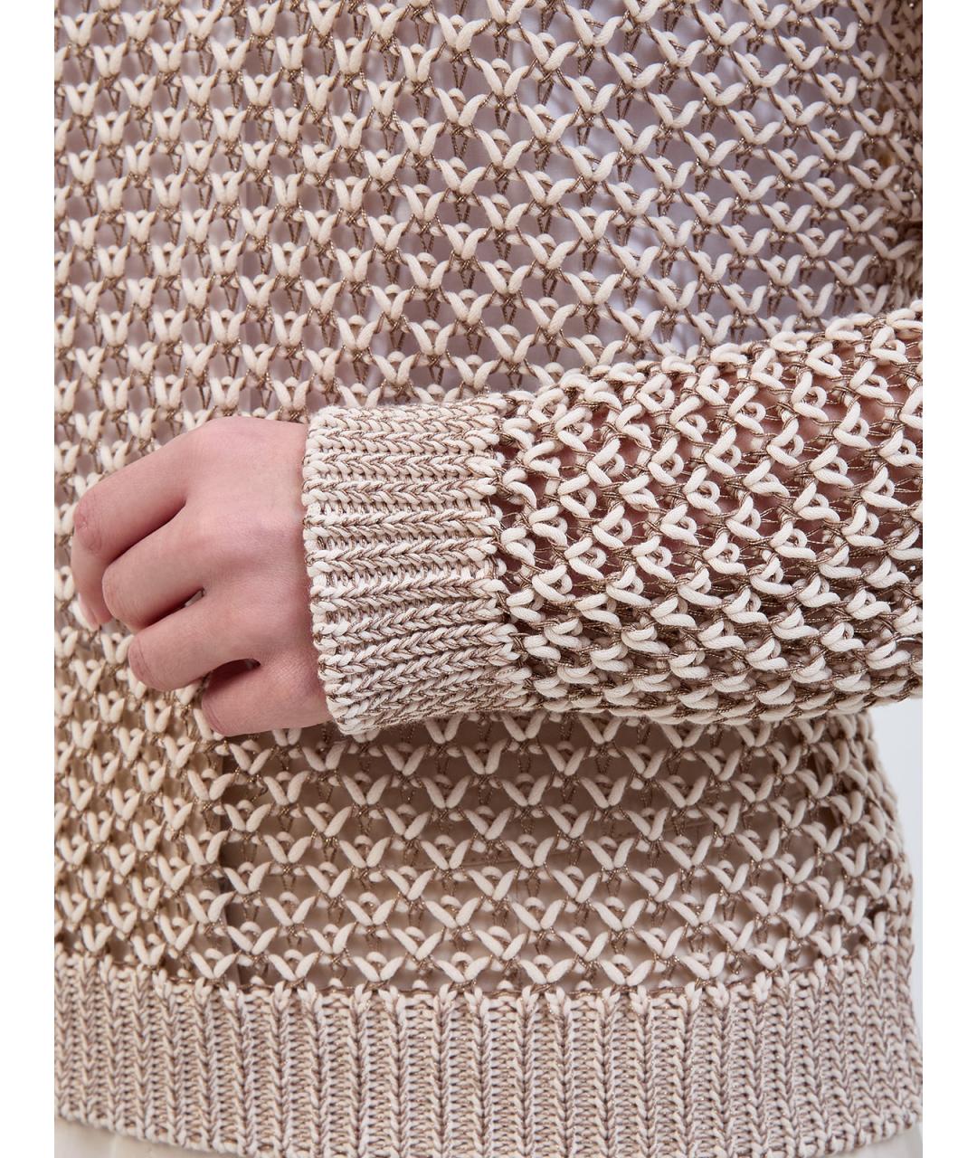 PESERICO Бежевый хлопковый джемпер / свитер, фото 5