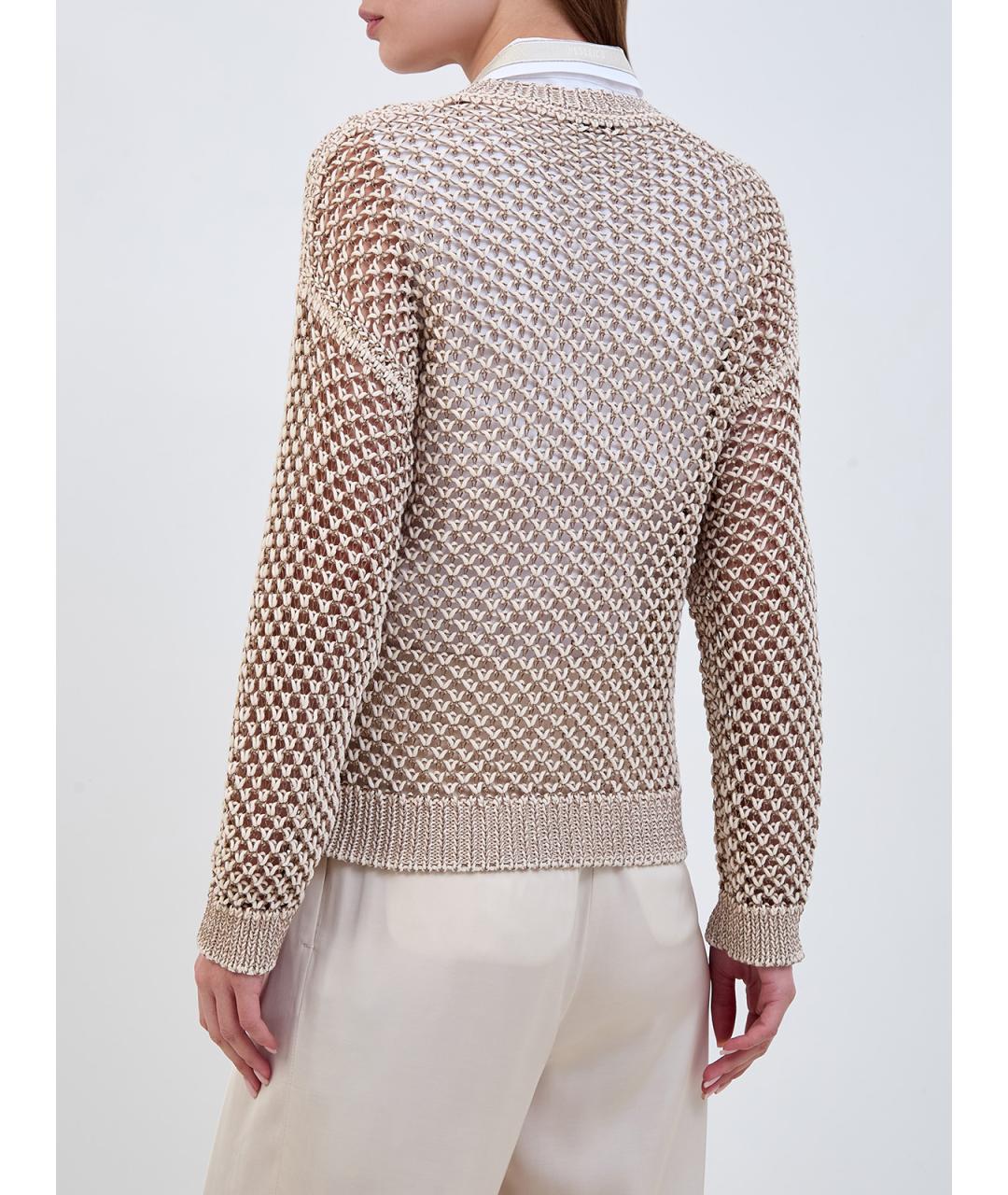 PESERICO Бежевый хлопковый джемпер / свитер, фото 4