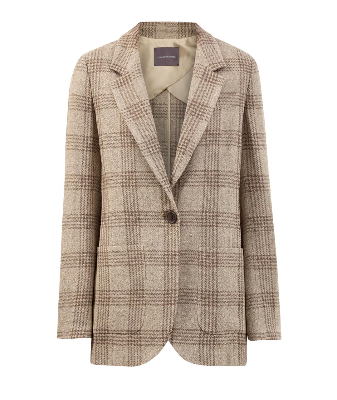 LORENA ANTONIAZZI Бежевый льняной жакет/пиджак, фото 1