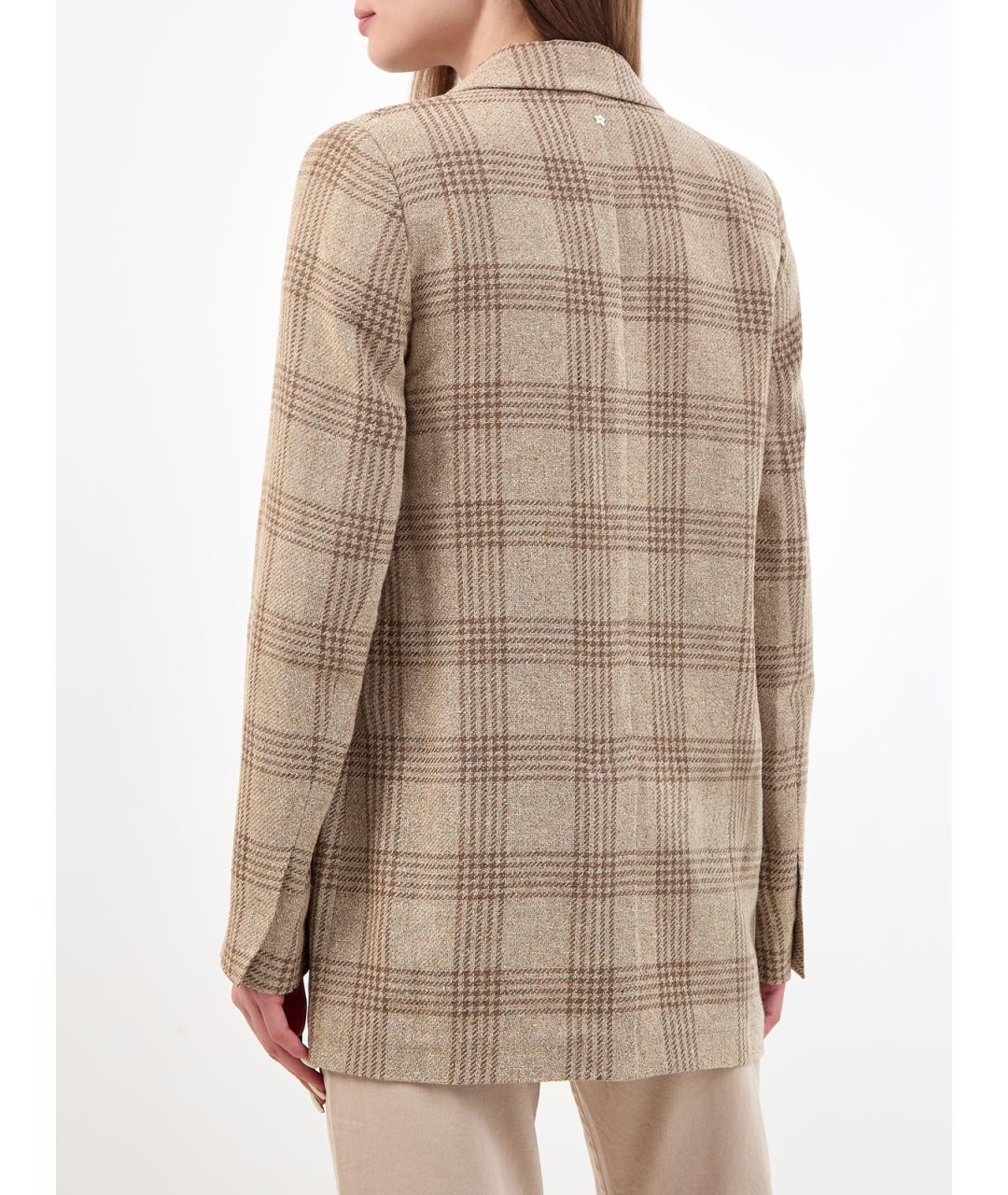 LORENA ANTONIAZZI Бежевый льняной жакет/пиджак, фото 4