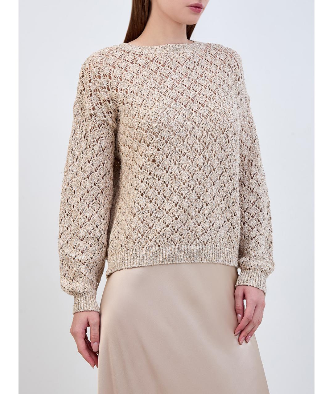 ELEVENTY Бежевый хлопковый джемпер / свитер, фото 3