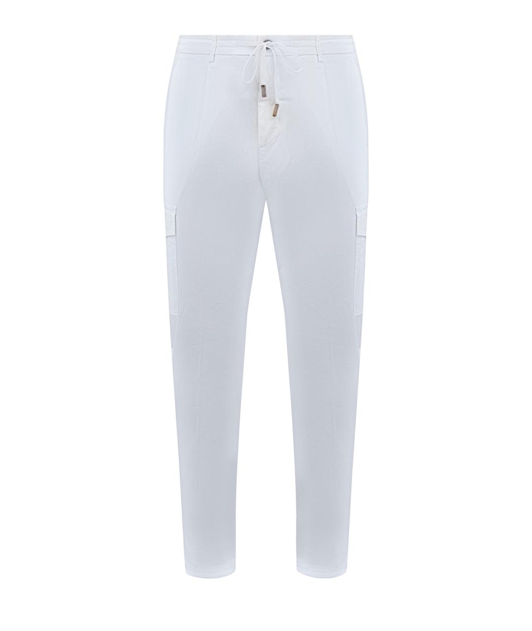 PESERICO Белые хлопковые повседневные брюки, фото 1