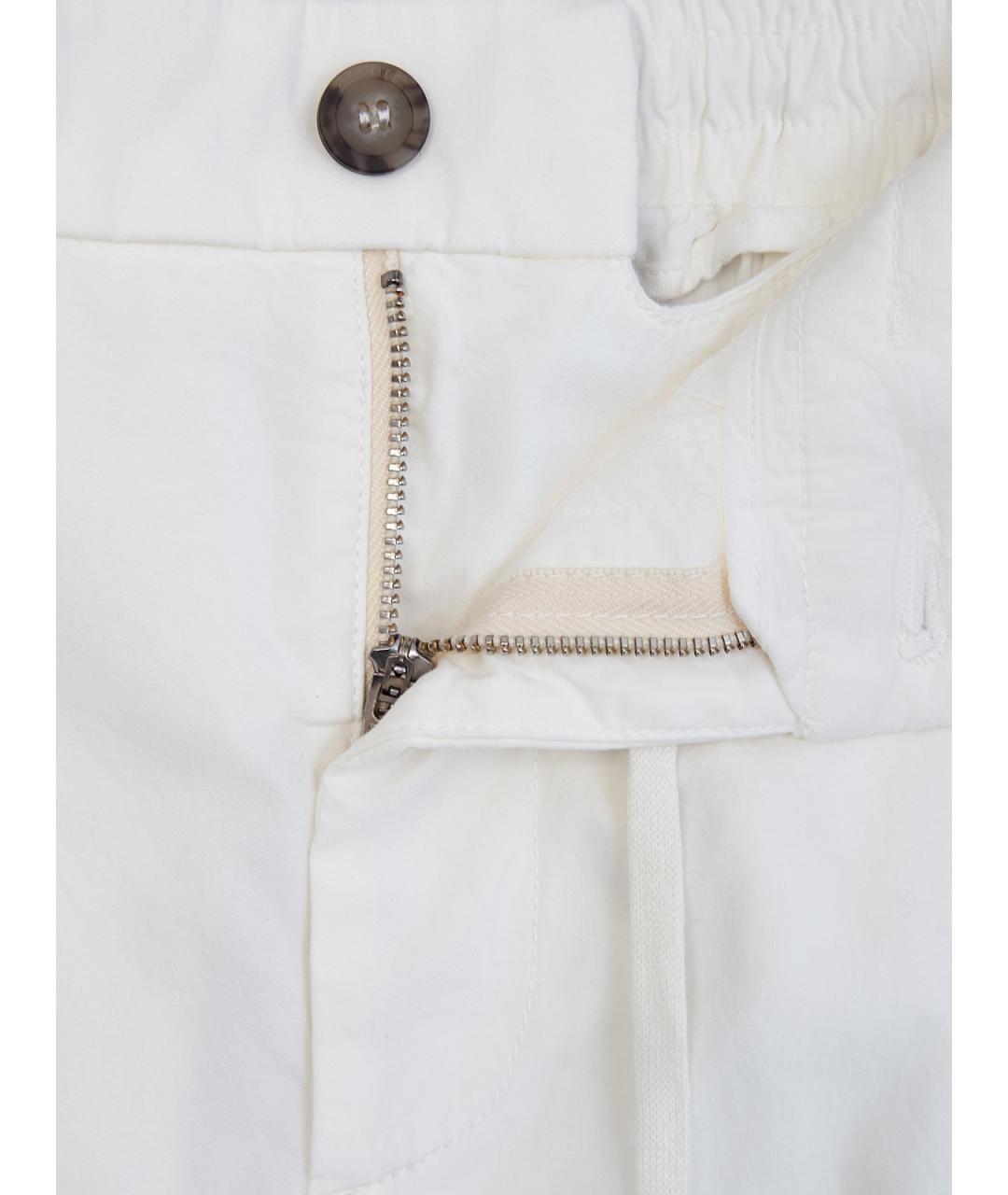 PESERICO Белые хлопковые повседневные брюки, фото 6