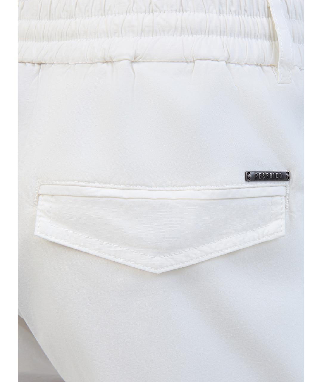 PESERICO Белые хлопковые повседневные брюки, фото 5