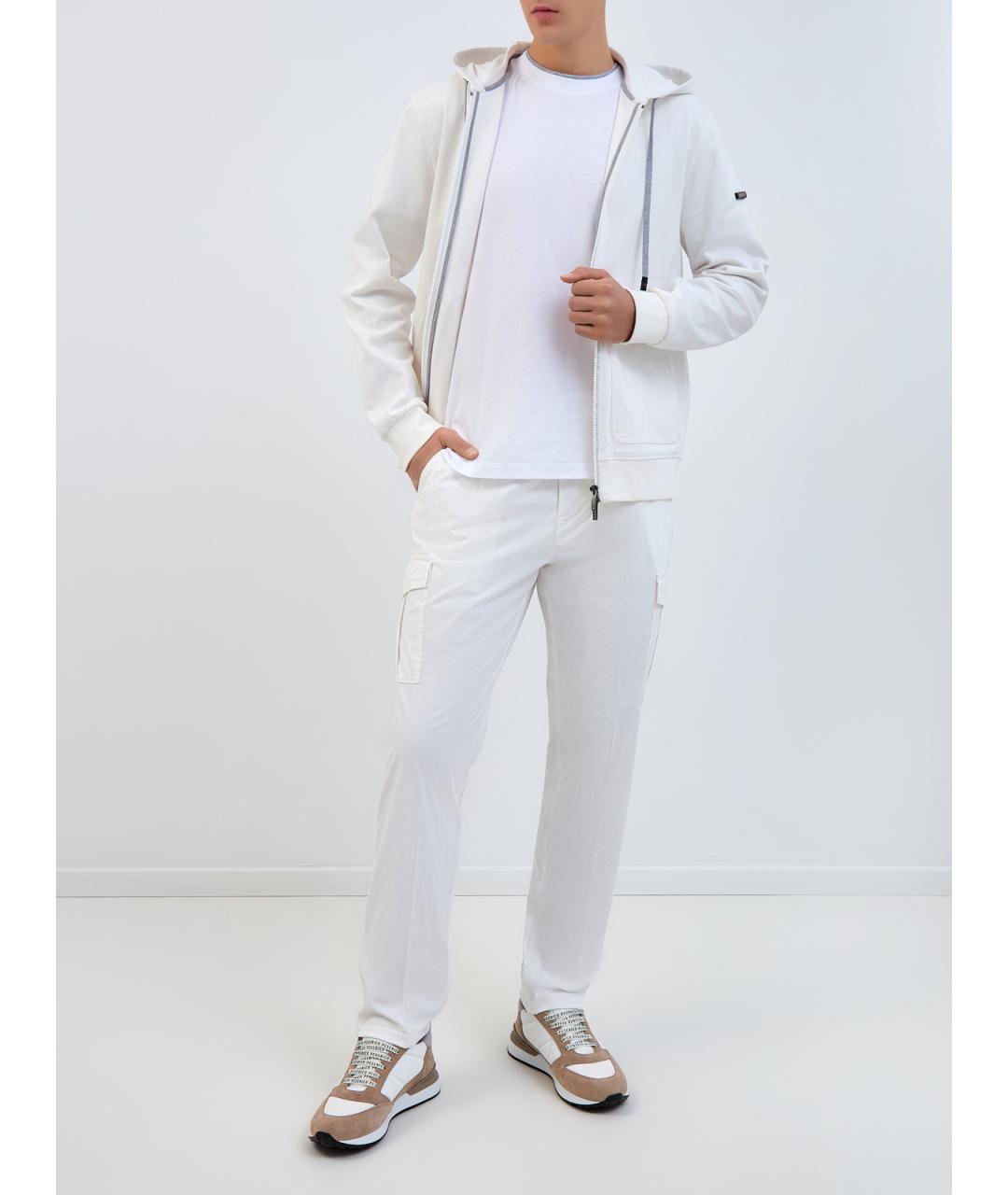 PESERICO Белые хлопковые повседневные брюки, фото 2