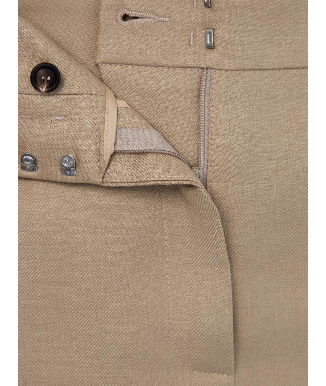 PESERICO Бежевая льняная юбка макси, фото 6