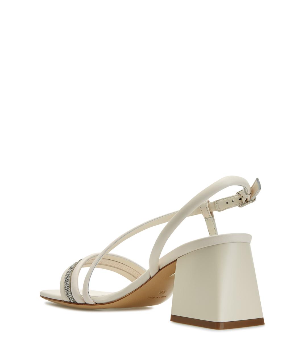 PESERICO Бежевые кожаные босоножки, фото 4