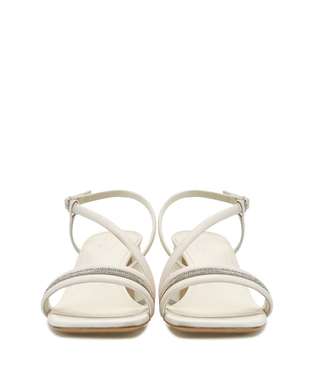 PESERICO Бежевые кожаные босоножки, фото 6