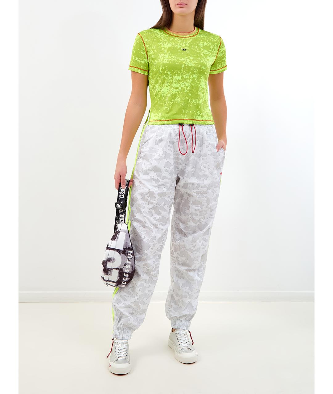 DIESEL Серые полиамидовые прямые брюки, фото 2