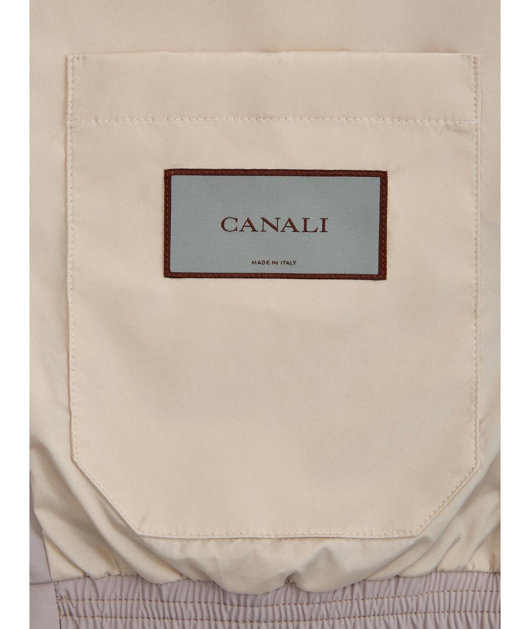 CANALI Бежевая полиэстеровая куртка, фото 6