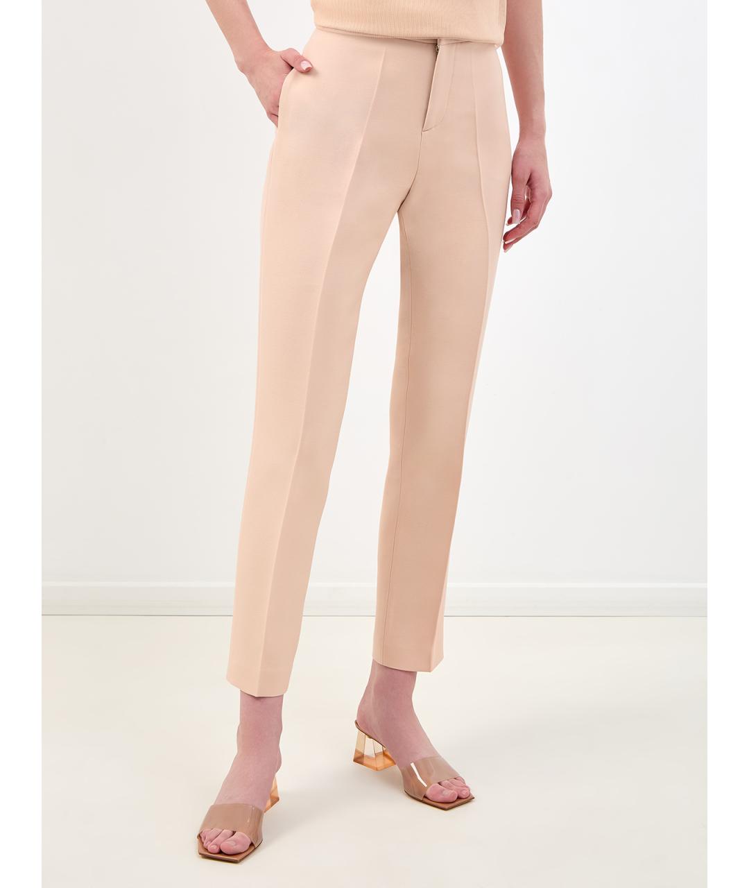 FABIANA FILIPPI Бежевые шерстяные брюки узкие, фото 3