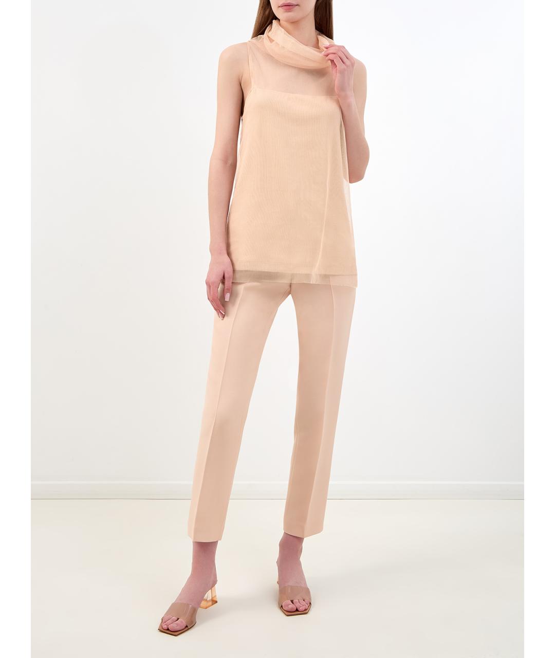 FABIANA FILIPPI Бежевые шерстяные брюки узкие, фото 2