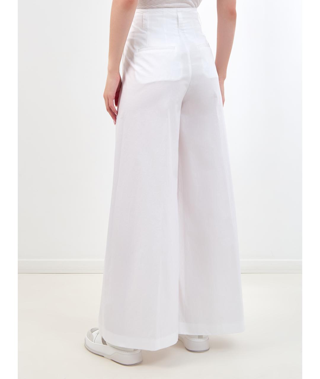 PESERICO Белые хлопковые брюки широкие, фото 4