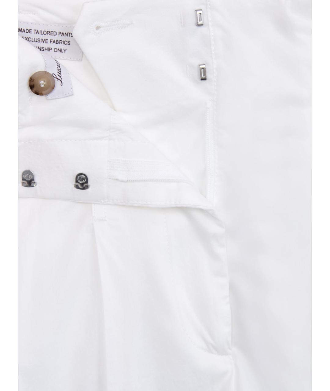 PESERICO Белые хлопковые брюки широкие, фото 6