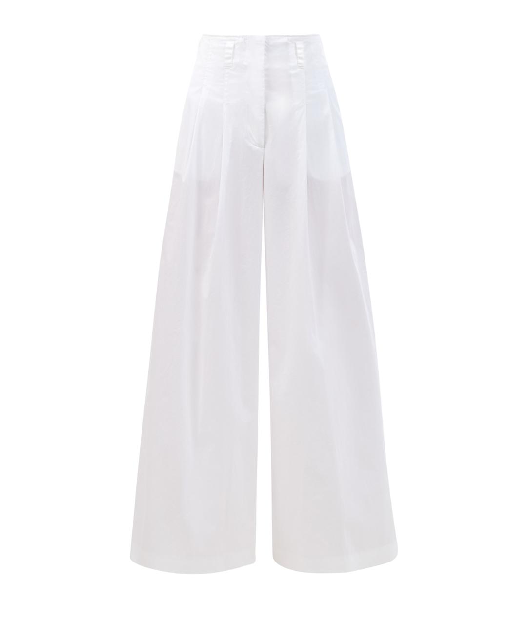 PESERICO Белые хлопковые брюки широкие, фото 1