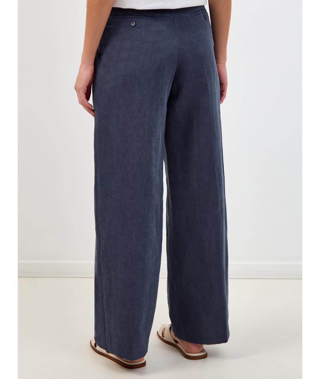 GENTRY PORTOFINO Темно-синие хлопковые брюки широкие, фото 4