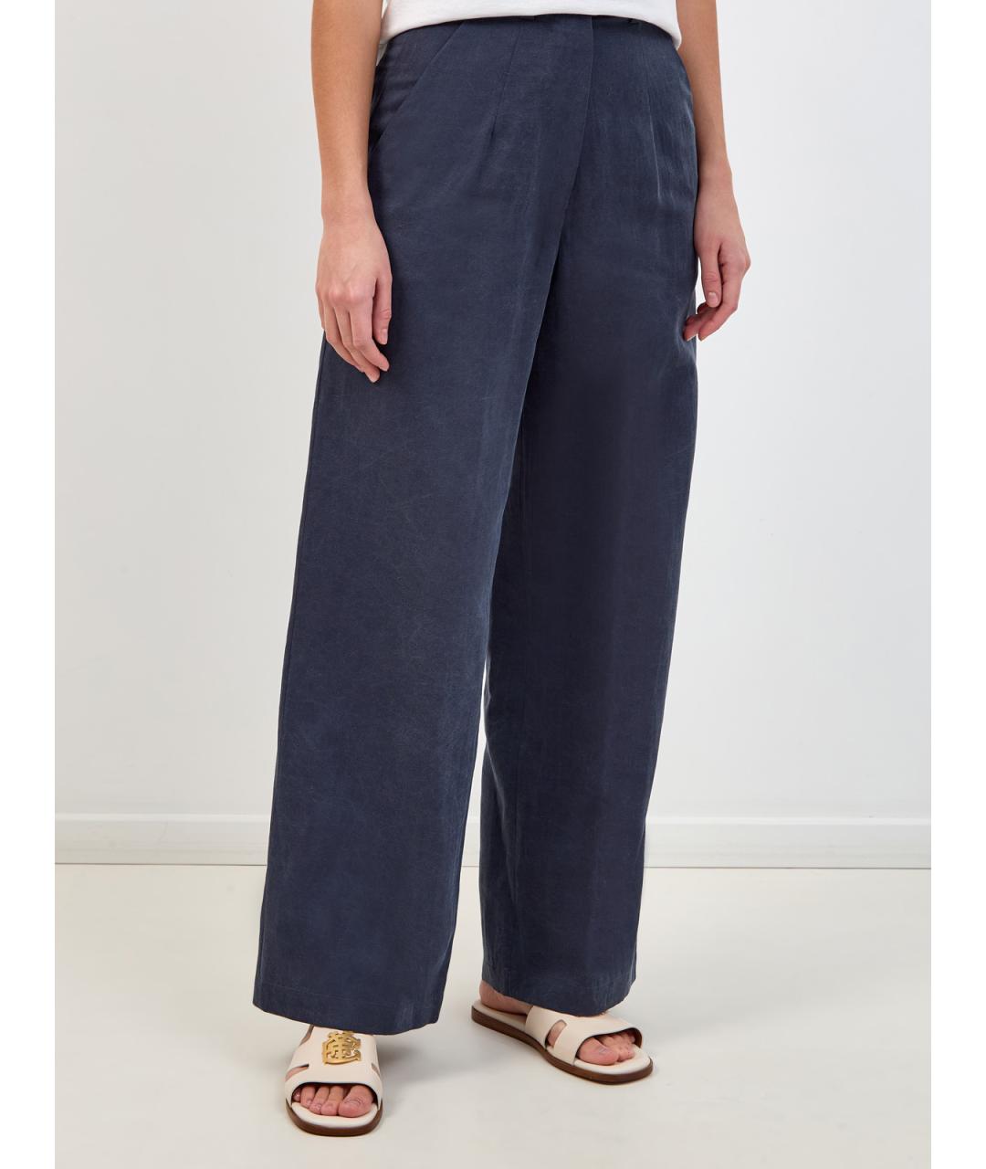 GENTRY PORTOFINO Темно-синие хлопковые брюки широкие, фото 3