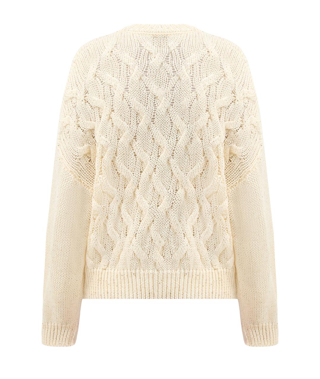 PESERICO Бежевый хлопковый джемпер / свитер, фото 2