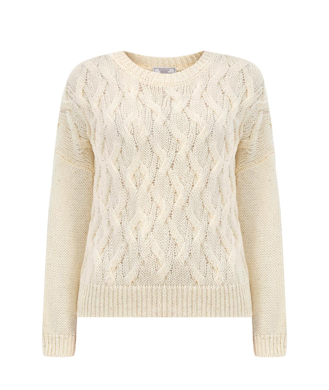 PESERICO Бежевый хлопковый джемпер / свитер, фото 1