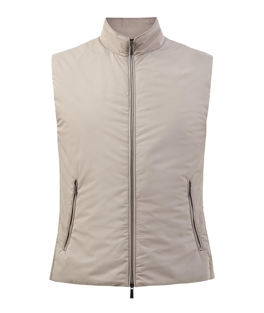 MOORER Бежевый полиэстеровый жилет, фото 1