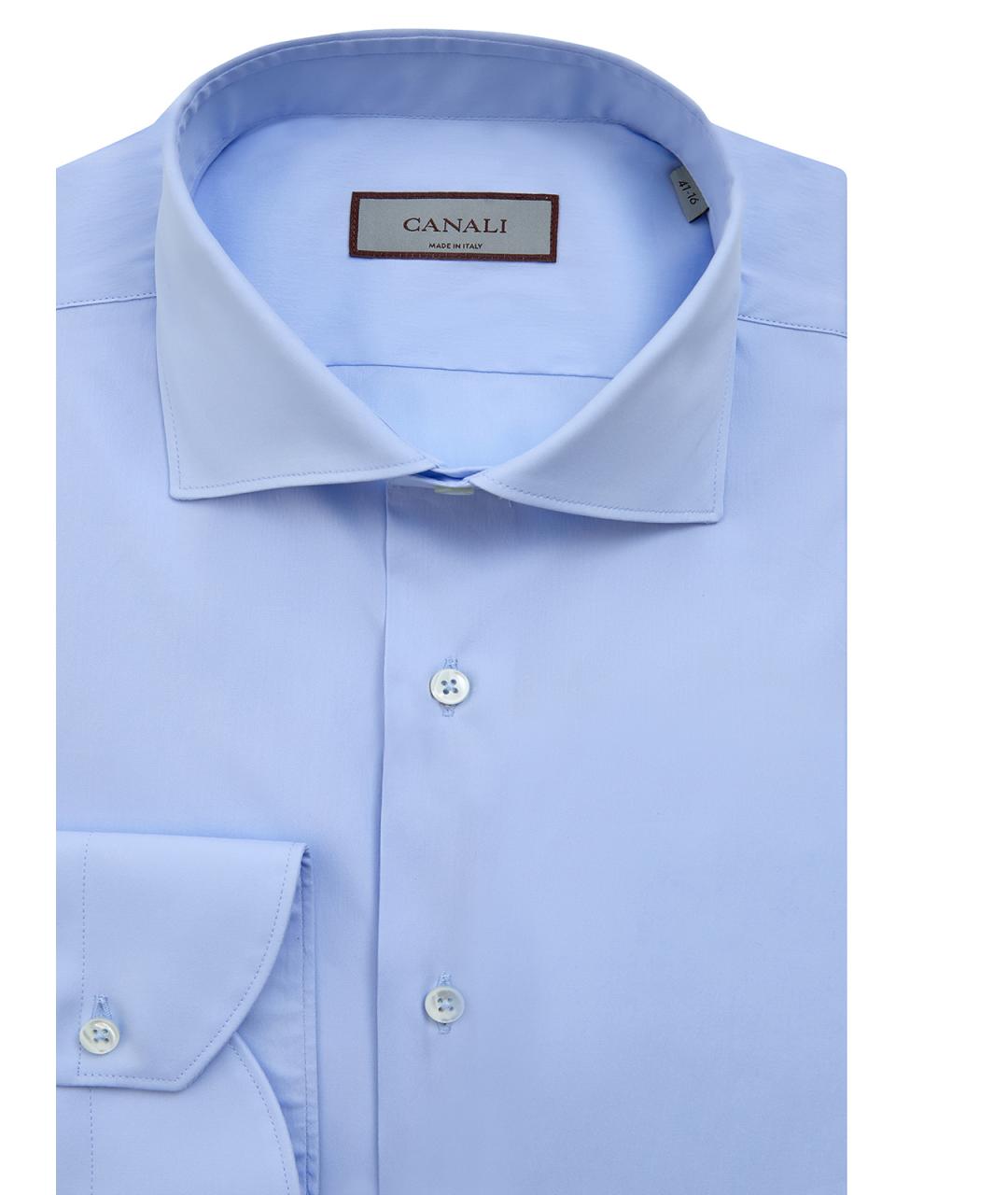 CANALI Голубая хлопковая классическая рубашка, фото 2