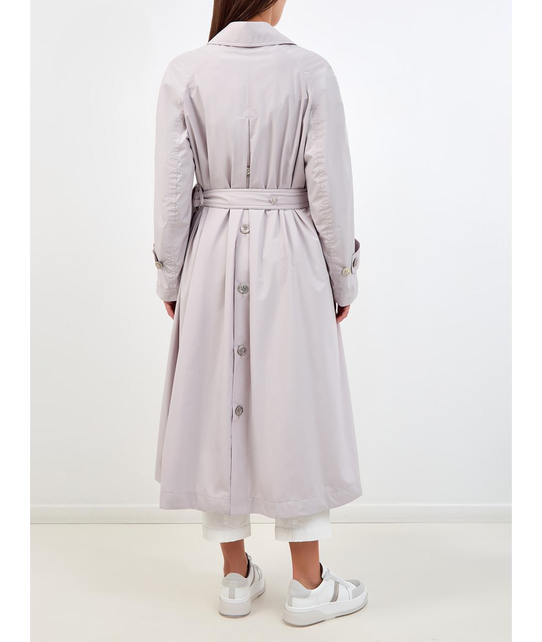 MOORER Серый полиэстеровый тренч/плащ, фото 4