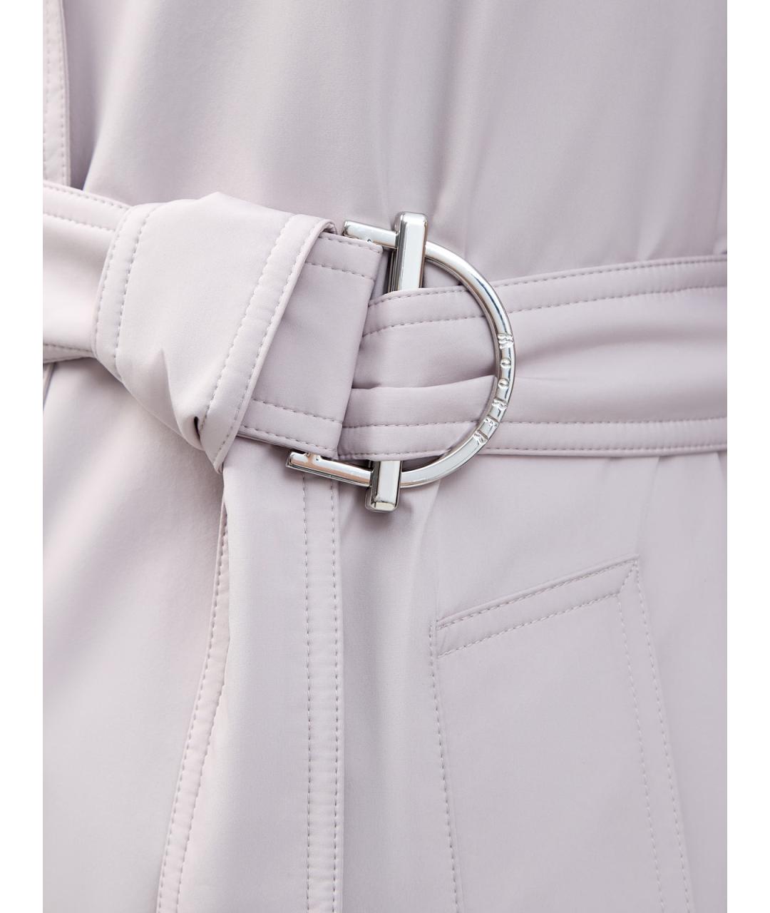 MOORER Серый полиэстеровый тренч/плащ, фото 5