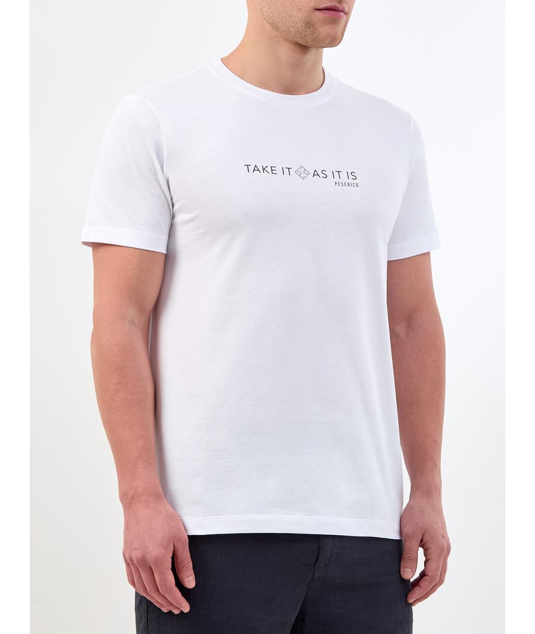 PESERICO Белая хлопковая футболка, фото 3