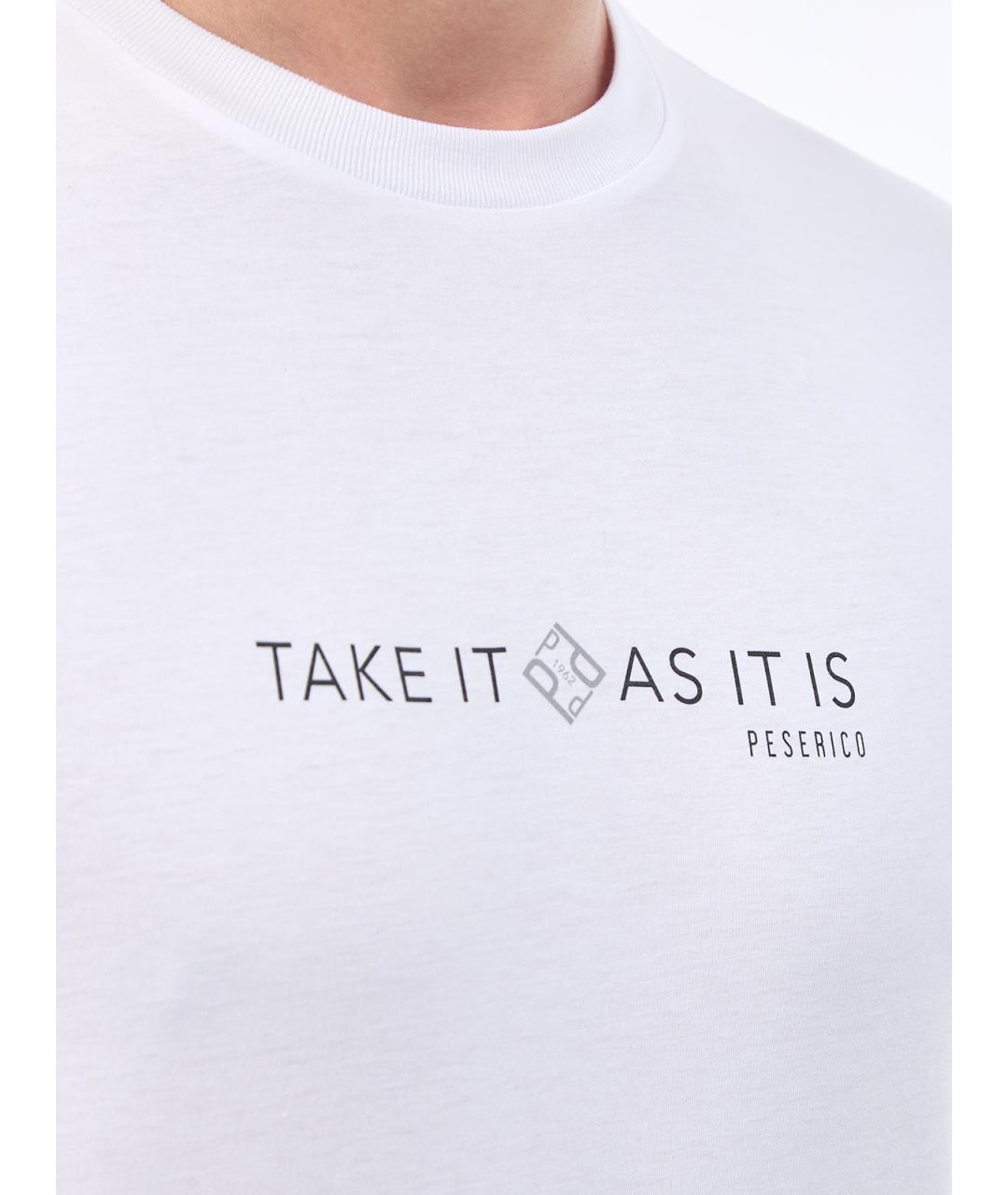 PESERICO Белая хлопковая футболка, фото 5
