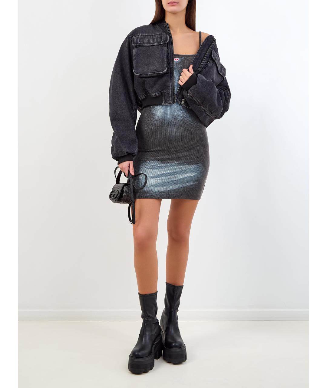 DIESEL Антрацитовый вискозный сарафан, фото 2