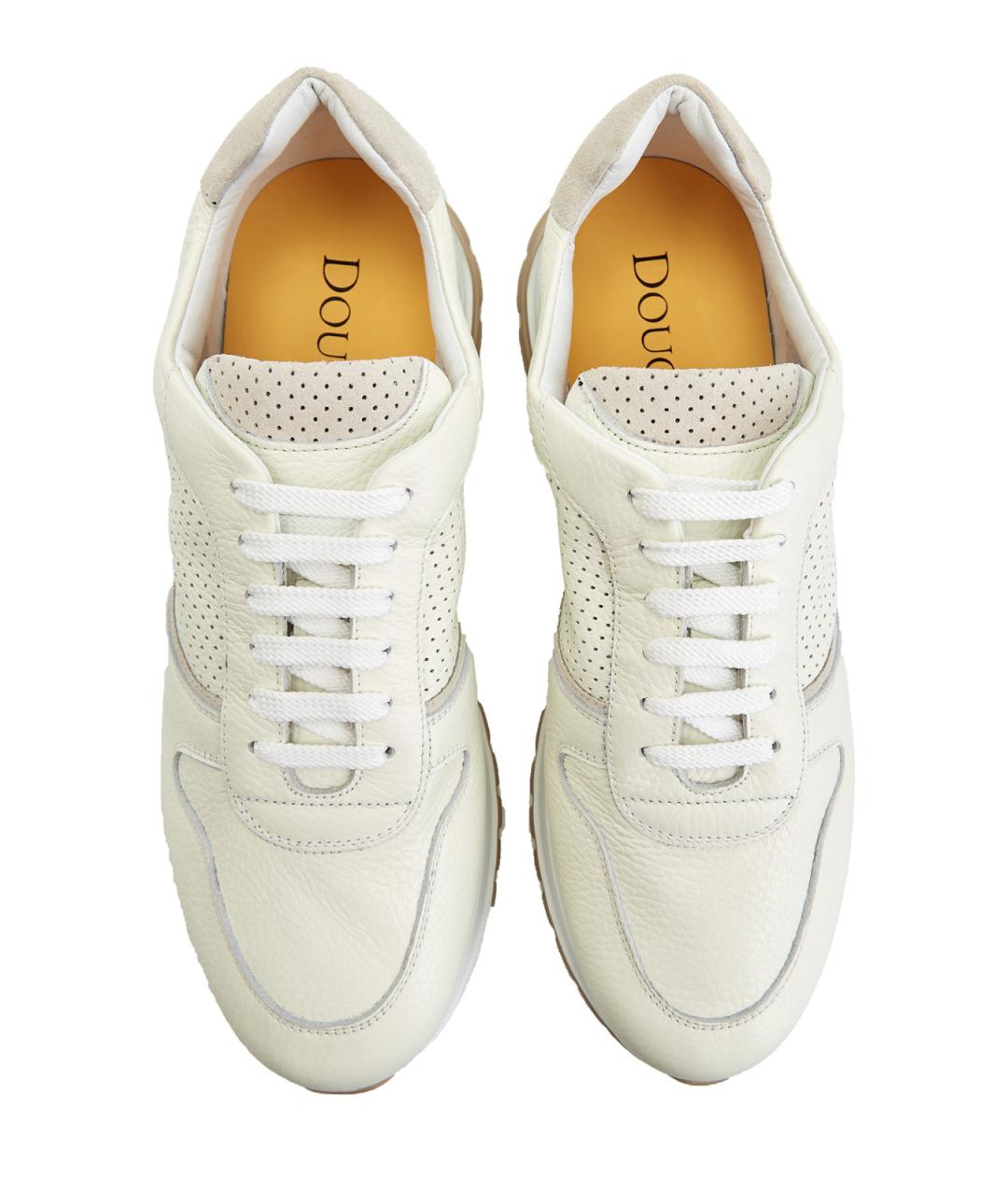 DOUCAL'S Белые кожаные низкие кроссовки / кеды, фото 5
