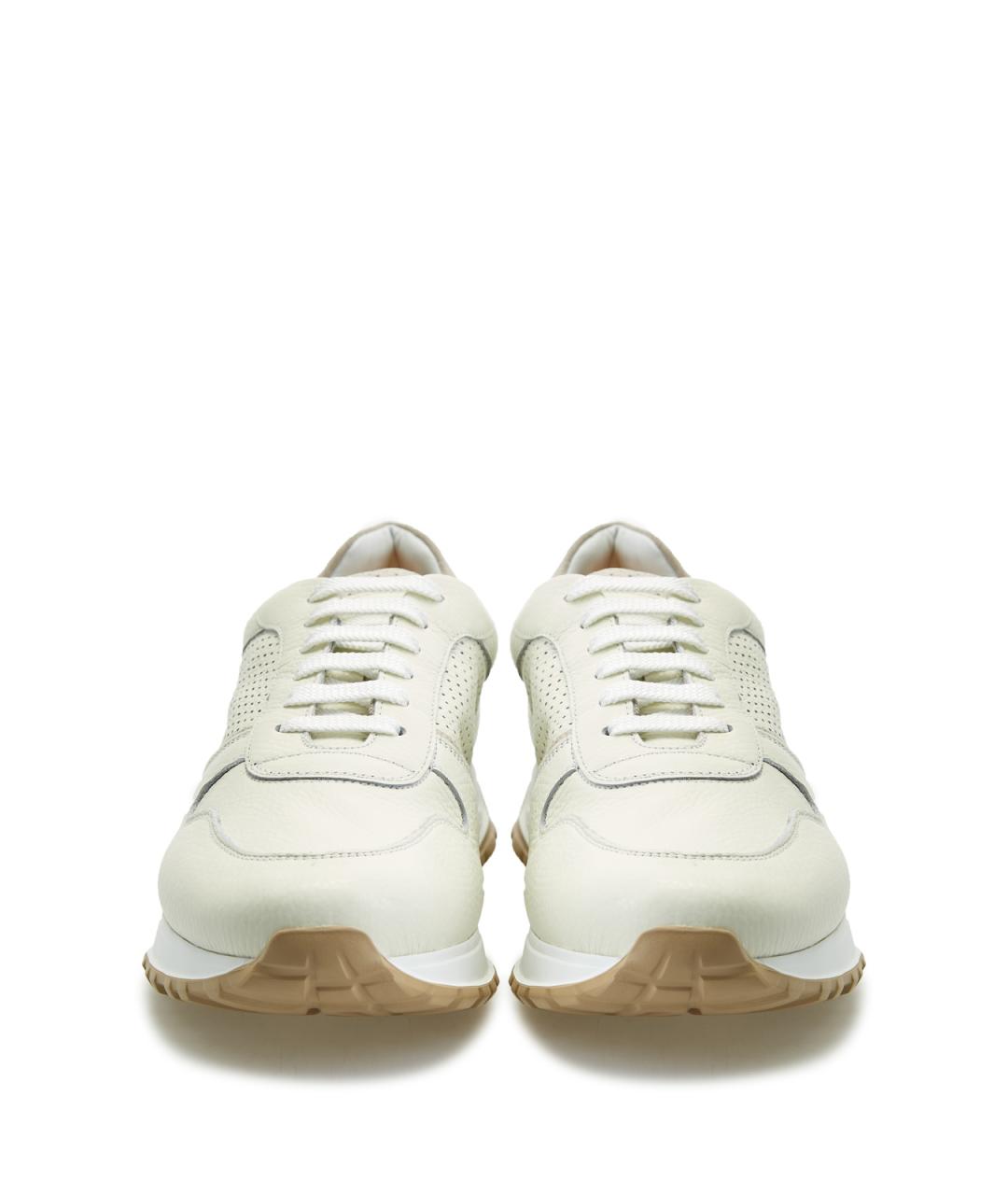 DOUCAL'S Белые кожаные низкие кроссовки / кеды, фото 6