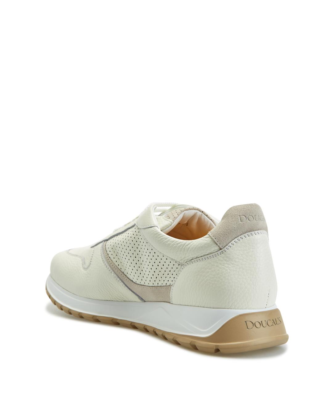 DOUCAL'S Белые кожаные низкие кроссовки / кеды, фото 4