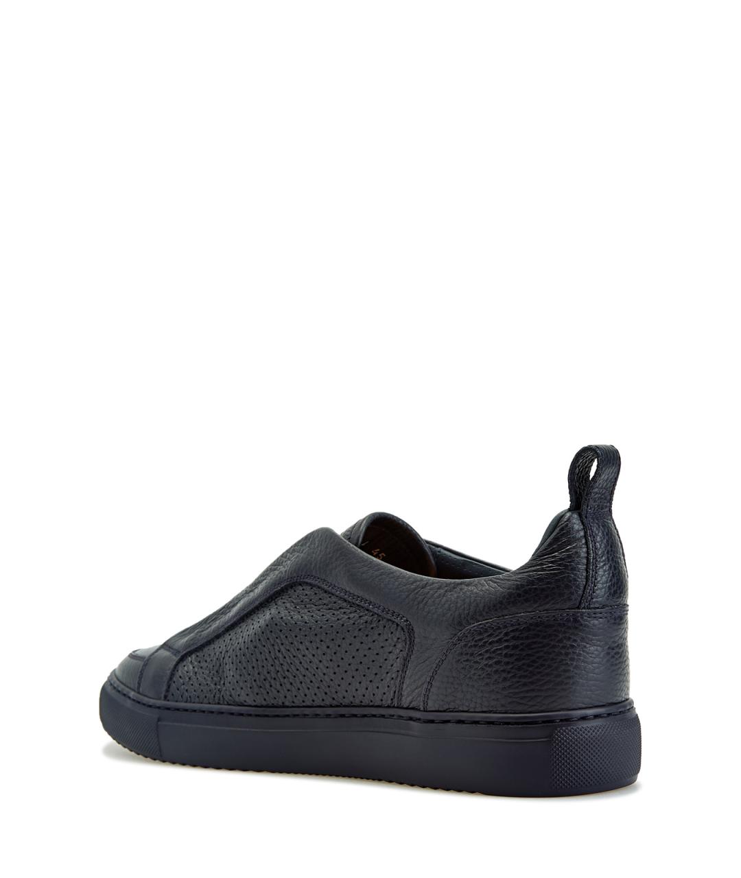 DOUCAL'S Темно-синие кожаные низкие кроссовки / кеды, фото 4