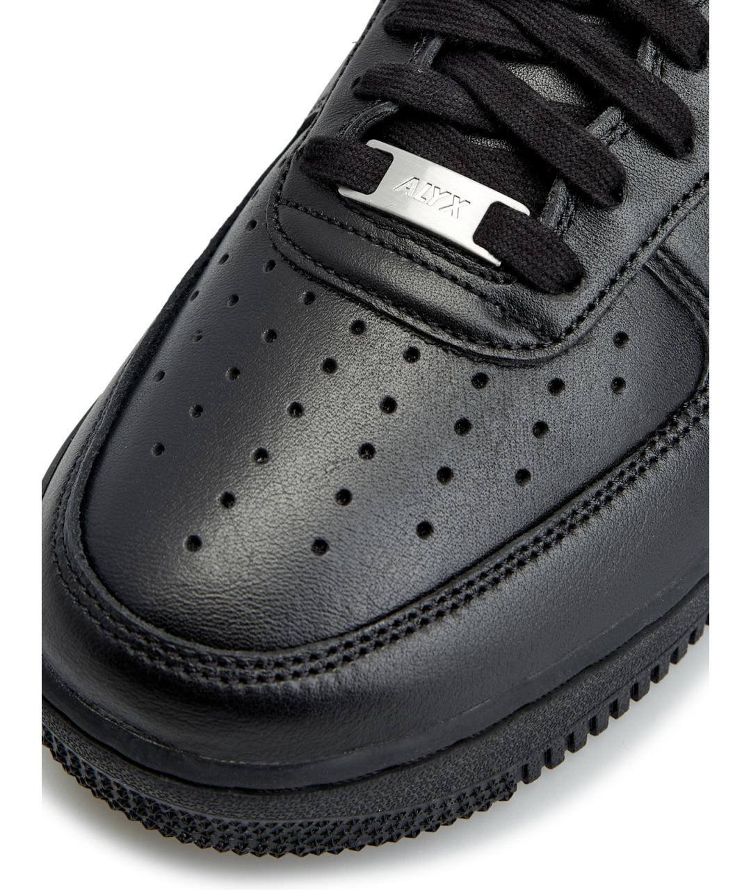 NIKE Черные кожаные низкие кроссовки / кеды, фото 5