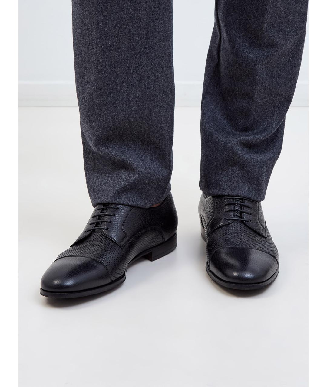 BARRETT Черные кожаные туфли, фото 2