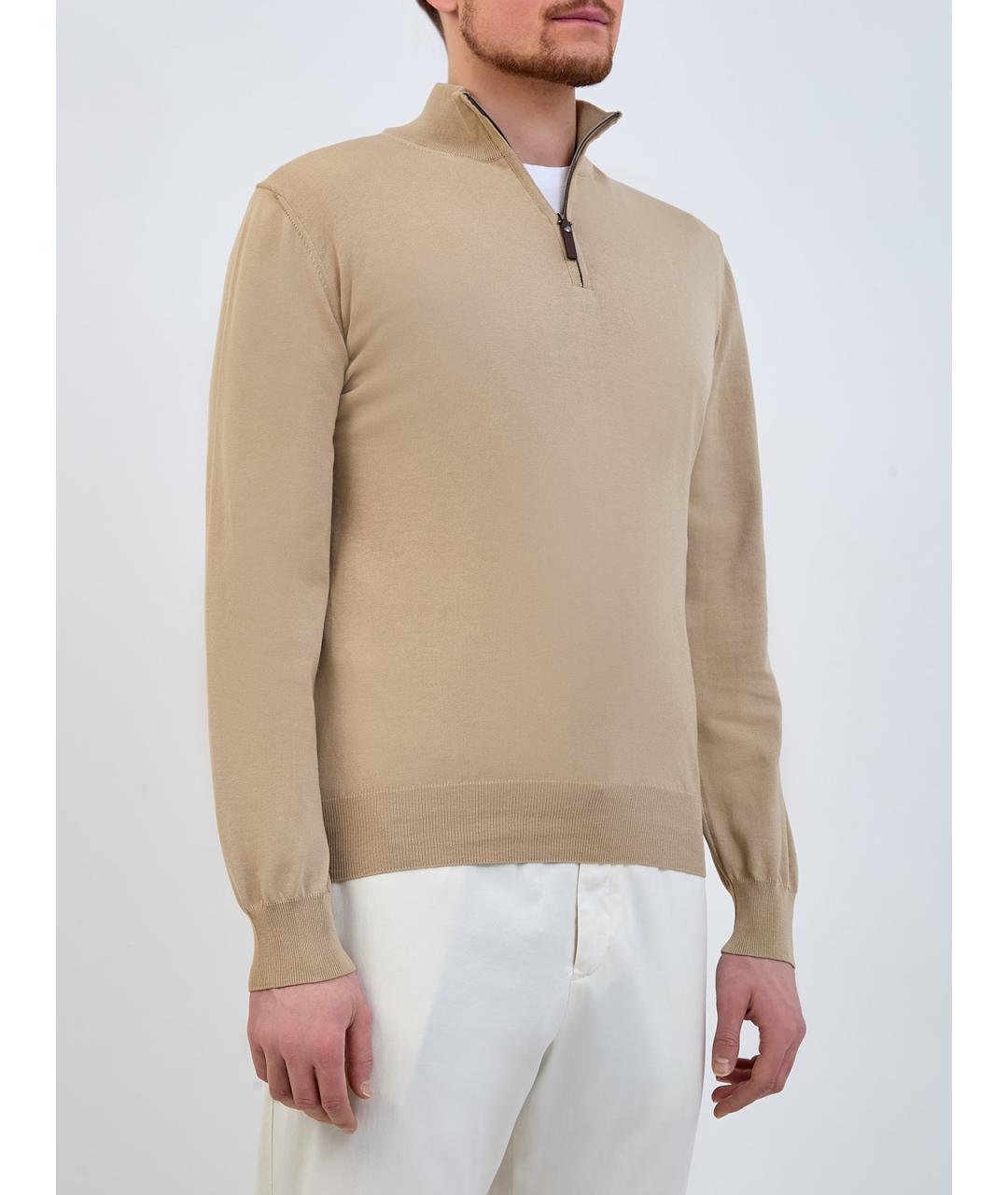 CANALI Бежевый хлопковый джемпер / свитер, фото 3