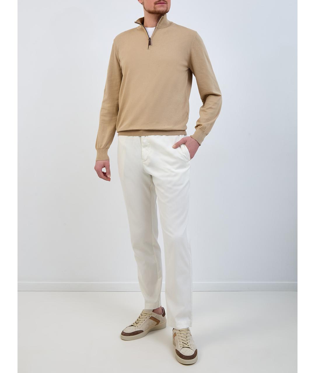 CANALI Бежевый хлопковый джемпер / свитер, фото 2