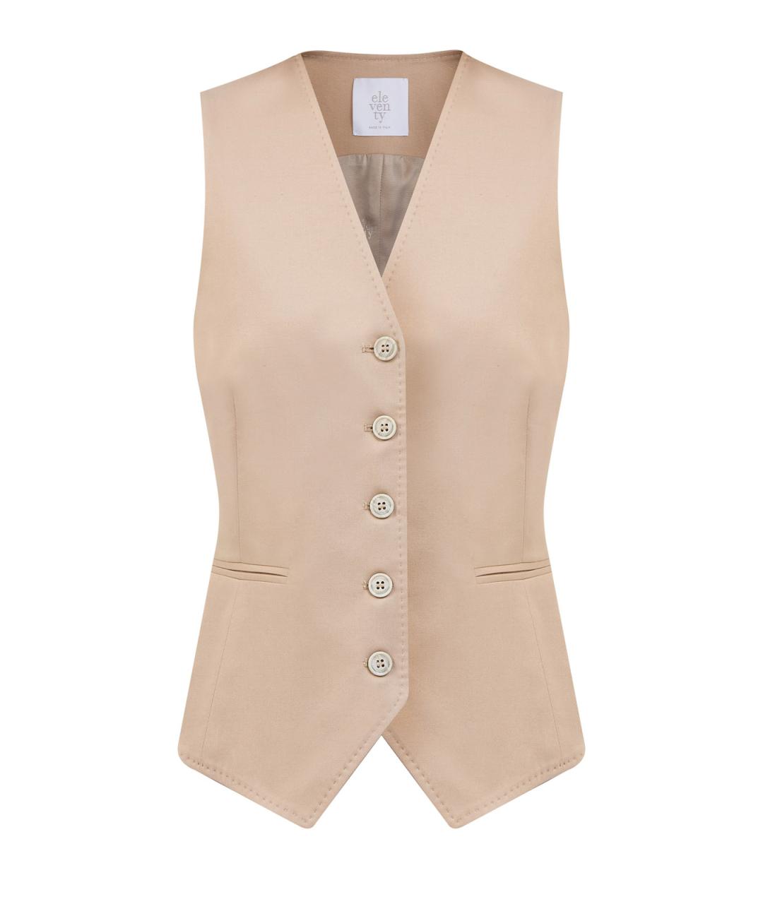 ELEVENTY Бежевый хлопковый жилет, фото 1
