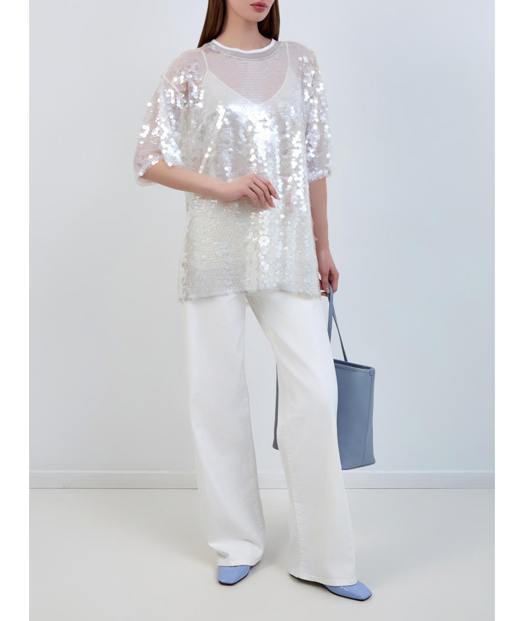 LORENA ANTONIAZZI Белая ацетатная блузы, фото 2