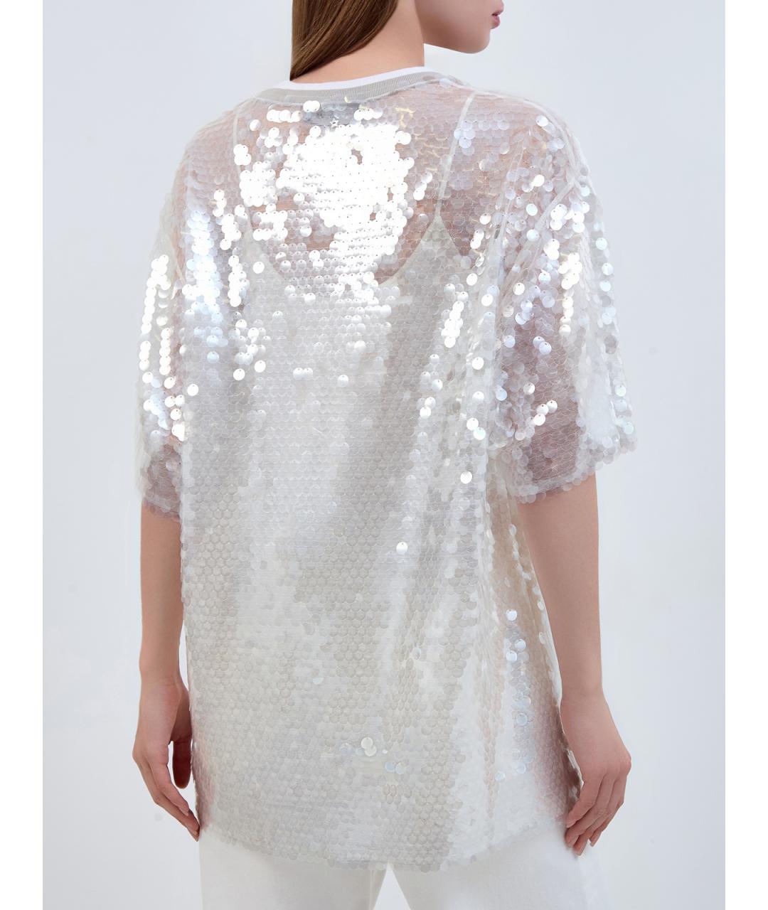 LORENA ANTONIAZZI Белая ацетатная блузы, фото 4