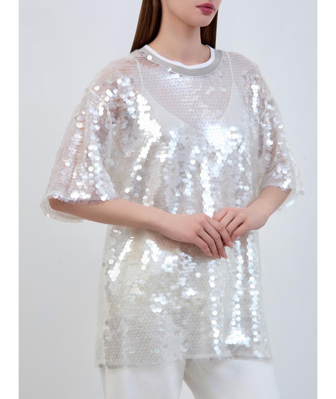 LORENA ANTONIAZZI Белая ацетатная блузы, фото 3