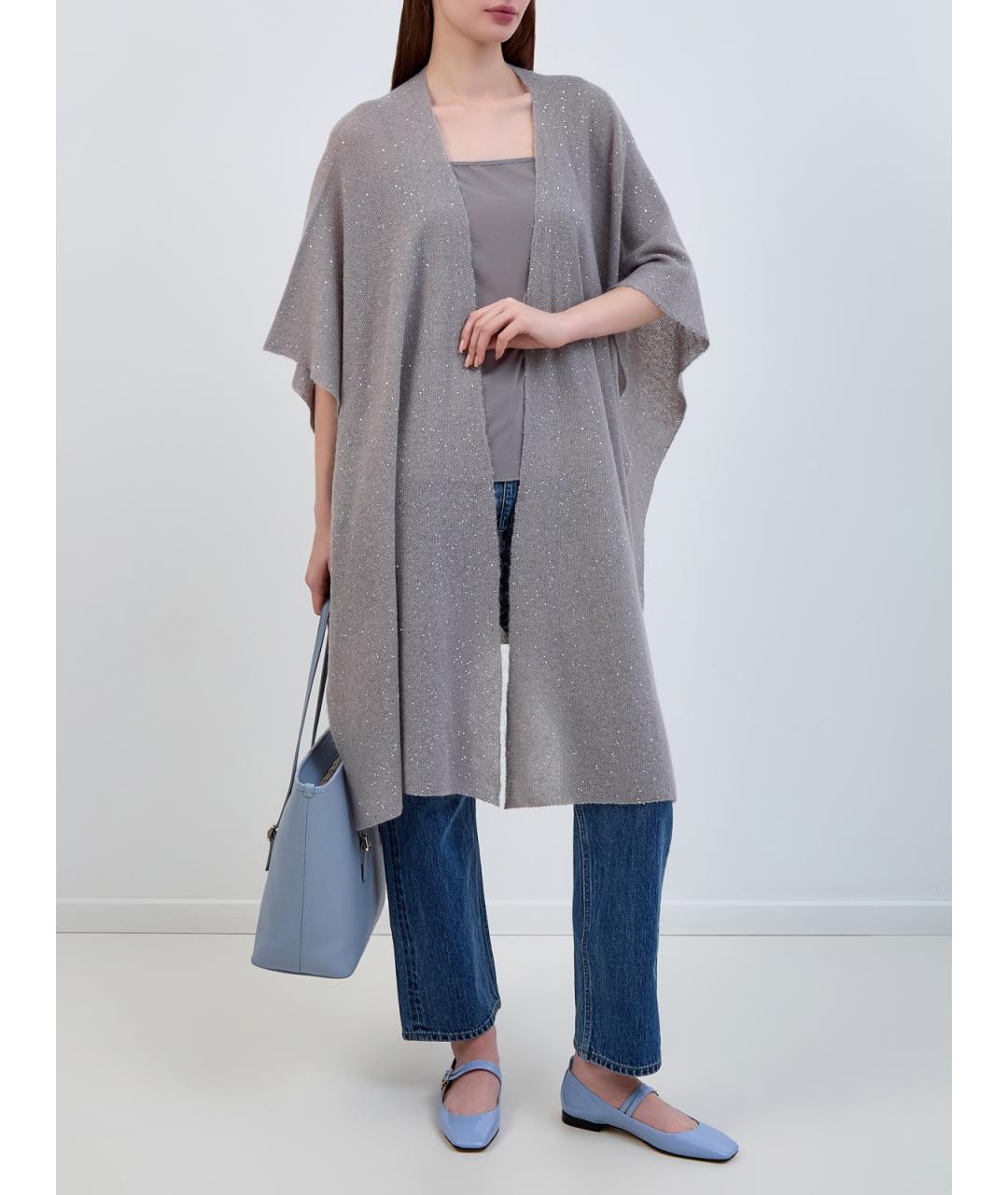 FABIANA FILIPPI Серая полиэстеровая майка, фото 2