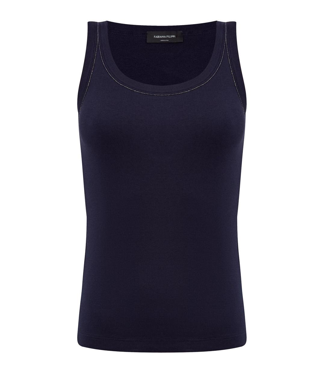 FABIANA FILIPPI Темно-синяя хлопковая майка, фото 1