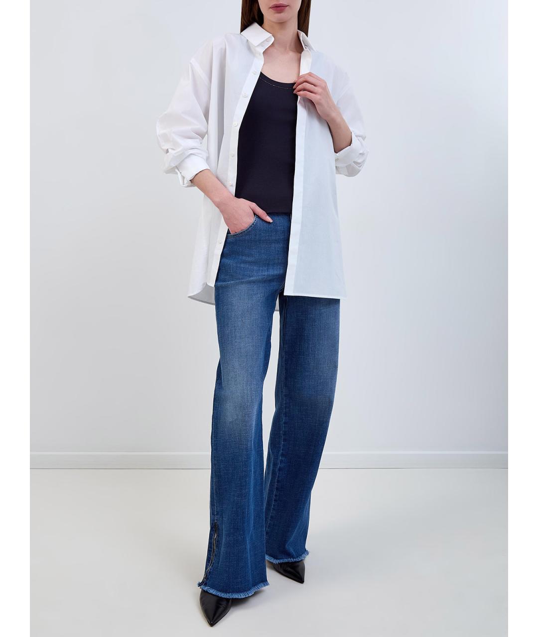 FABIANA FILIPPI Темно-синяя хлопковая майка, фото 2