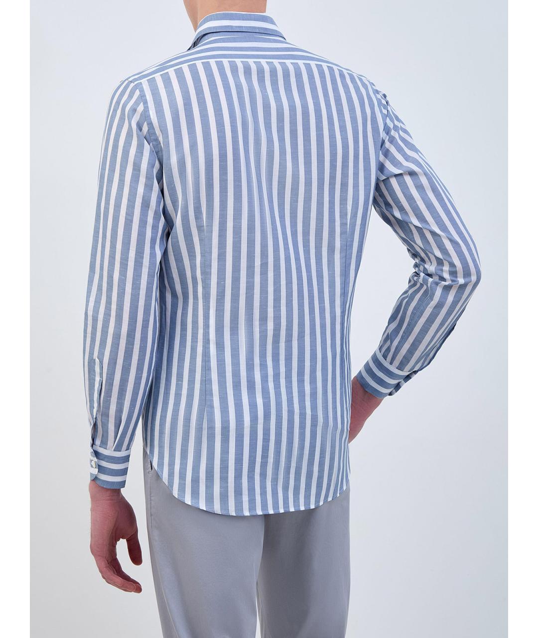 ELEVENTY Голубая хлопковая кэжуал рубашка, фото 4