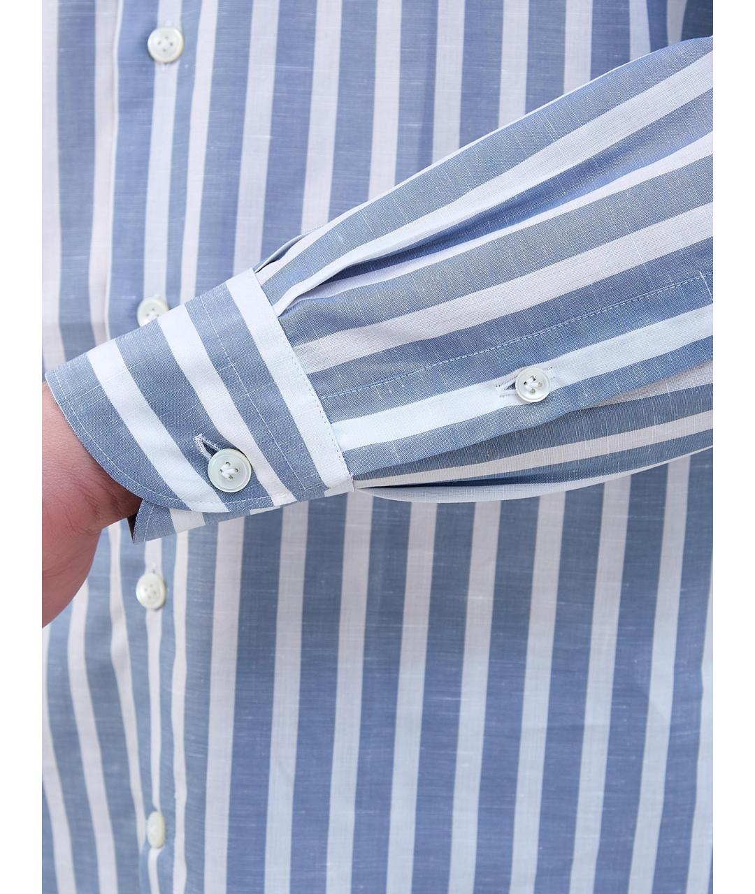 ELEVENTY Голубая хлопковая кэжуал рубашка, фото 5