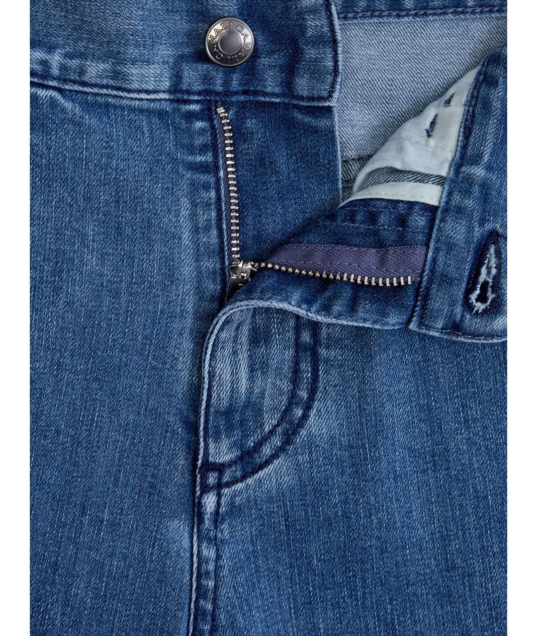 CANALI Голубые хлопковые прямые джинсы, фото 6